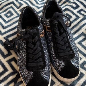 Sparkling Black and Silver Women's Sneakers